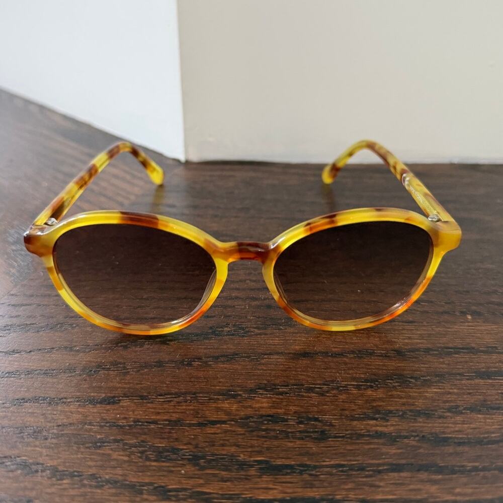 J.Crew Yellow Tortoiseshell Round Eye Vintage Inspired Sunglasses